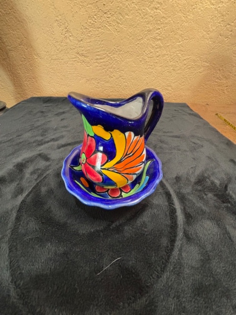 Telavera Mexico salsa small pitcher & saucer